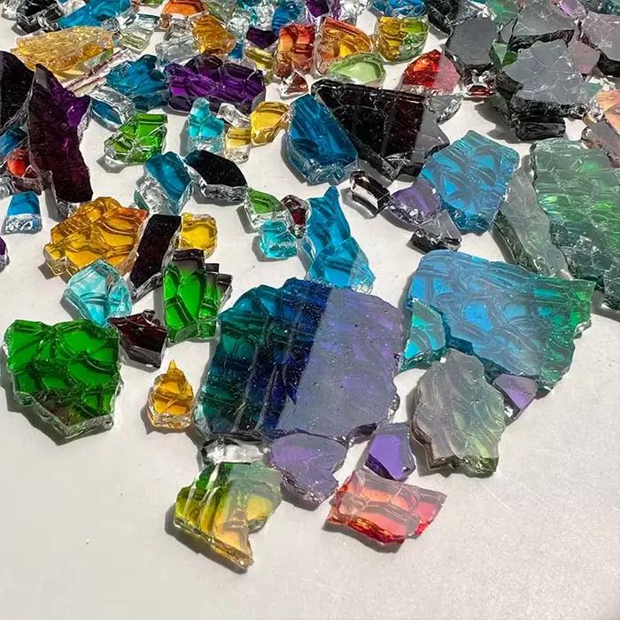 Bricolage vitrail créatif mosaïque 100g coloré glace fissure Fragments cristal mosaïque Art coloré v