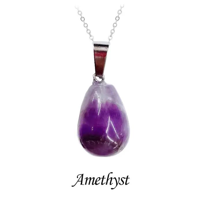 Collier en cristal de pierre naturelle pour femme, pendentif goutte d'agate, collier clavicule nar, 