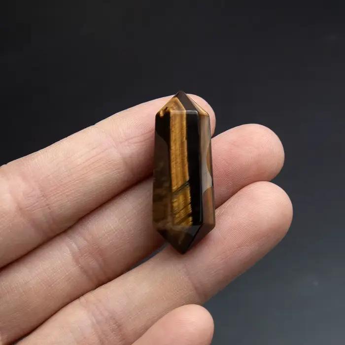 Perles de prisme hexagonales en pierre Semi-précieuse naturelle, 12x34mm, pendentif, breloques, fabr