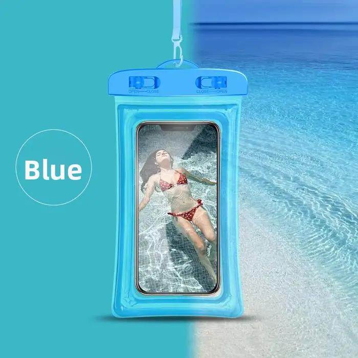 Pochette étanche transparente en PVC pour téléphone, sac étanche à écran tactile lumineux avec ferme