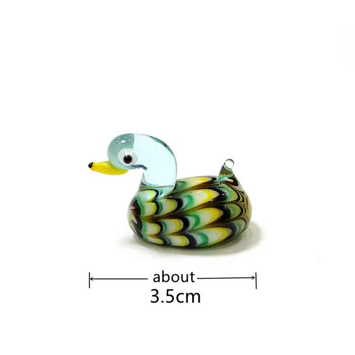 Mini Figurines de canard en verre de Murano, ornements artisanaux, Statue d'animal mignon, décoratio