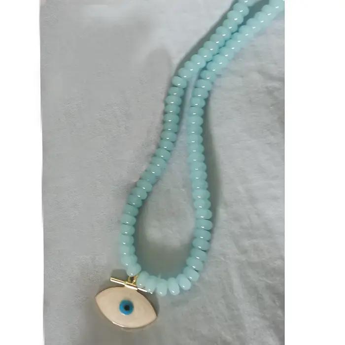 Rondelle de perles en pierre naturelle, collier fait main, accessoires de bijoux, vente en gros