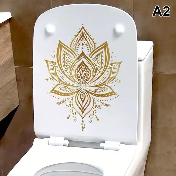 Autocollant mural amovible esthétique pour salle de bain, décoration intérieure, autocollant de toil