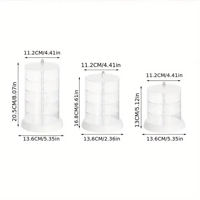 Organisateur de bijoux rotatif 3/4/5 couches-boîte de rangement en plastique à plusieurs niveaux, présentoir d'anneaux de cheveux Transparent pour coiffeuse