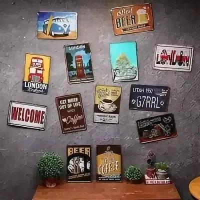 Décoration de chambre : une élégante plaque en aluminium avec art mural, cette affiche de style vintage est parfaite pour la décoration de chambre ou comme cadeau.