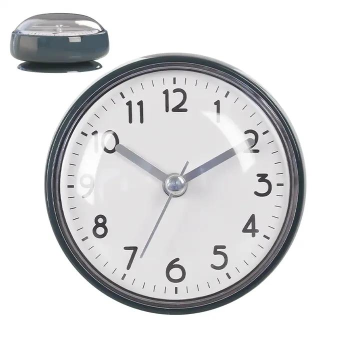 Horloge de salle de bain étanche à ventouse, facile à lire, avec alarme, 3 pouces, fonctionne à piles, petite horloge de salle de bain pour la maison, le bureau, la chambre