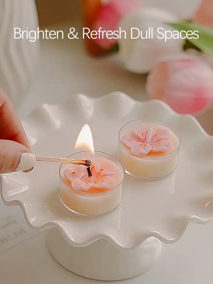 Bougies parfumées en fleurs de pêcher rose