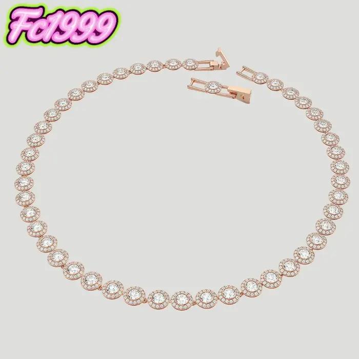 Ensemble de bijoux rond en or rose S925, boucles d'oreilles, bracelet, collier uniques, pour tous les jours, les fêtes et les banquets.