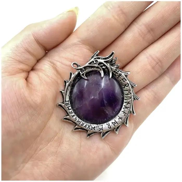 Pendentif bohème en pierre naturelle vintage