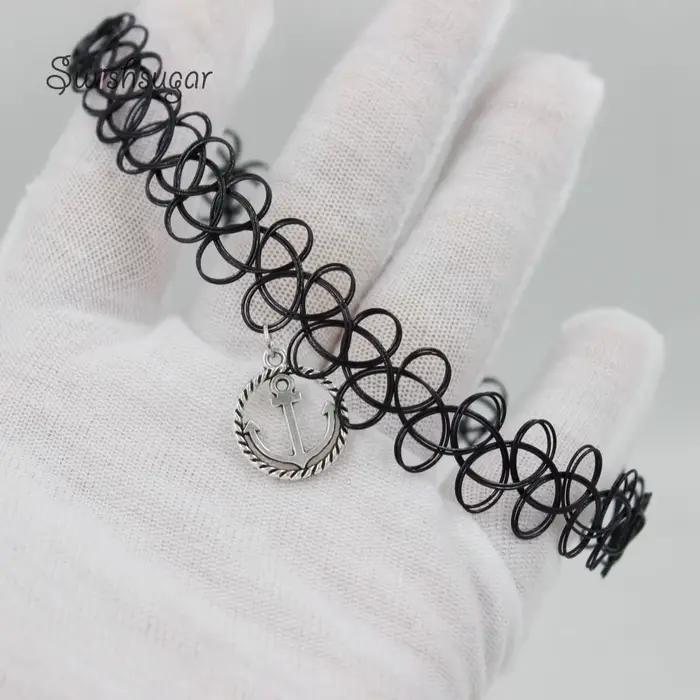 Collier élastique clavicule tatouage tour de cou ancre charme cou chaîne fête d'anniversaire remise des diplômes anniversaire vacances de noël