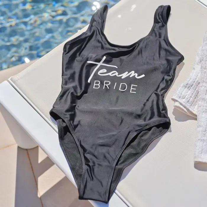 Blanc la mariée maillot de bain plage poule fête maillot de bain mariée pour être cadeau poule fête faveurs nuptiale Bachelorette fête fournitures