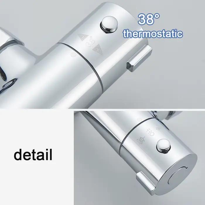 Robinet de douche thermostatique robinet de mélange robinets thermostatiques douche salle de bain combinaison mélangeur d'eau robinet de baignoire avec poignée