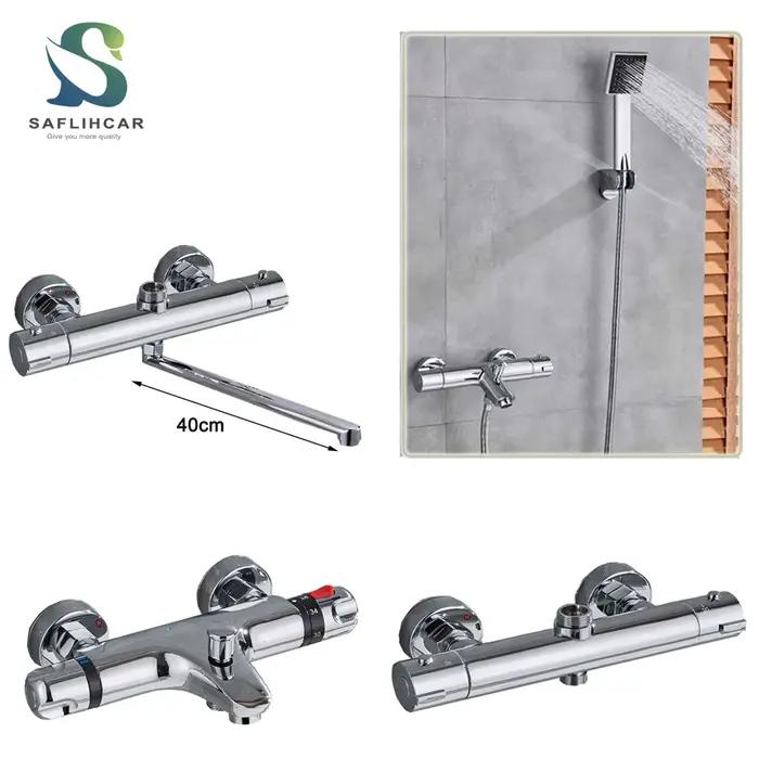 Robinet de douche thermostatique robinet de mélange robinets thermostatiques douche salle de bain combinaison mélangeur d'eau robinet de baignoire avec poignée