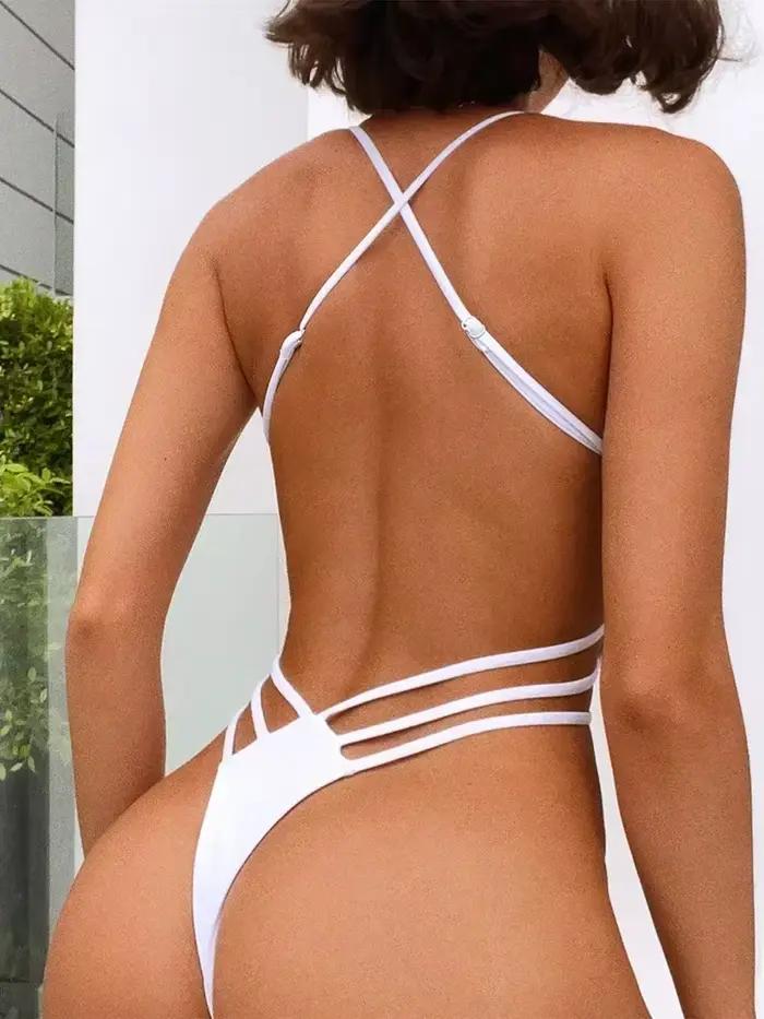 Maillot de bain une pièce pour femmes, mini, string, extrême, croisé, dos nu, monokini, coupe haute, pour dames