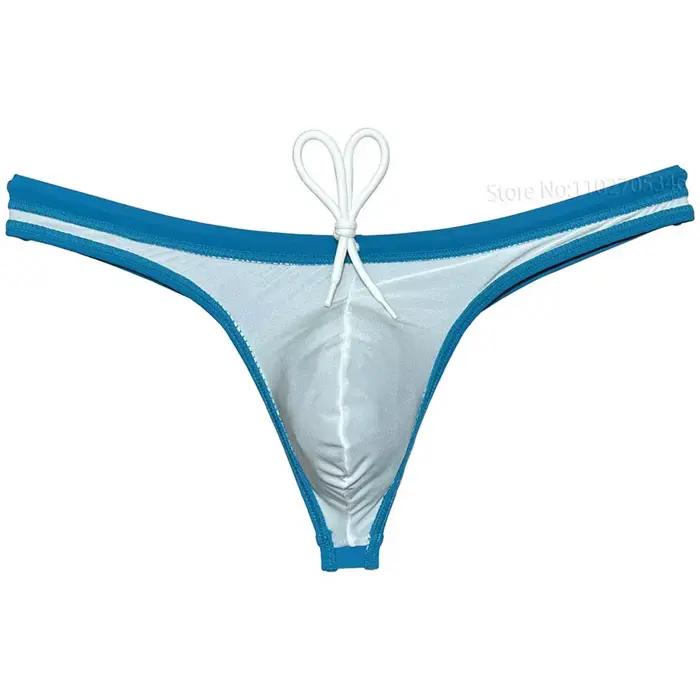 String de bain pour hommes, Bikini, Micro cordon de serrage, pochette améliorant, slip de plage doublé, coupe basse, string pour homme, GYM, bord de piscine