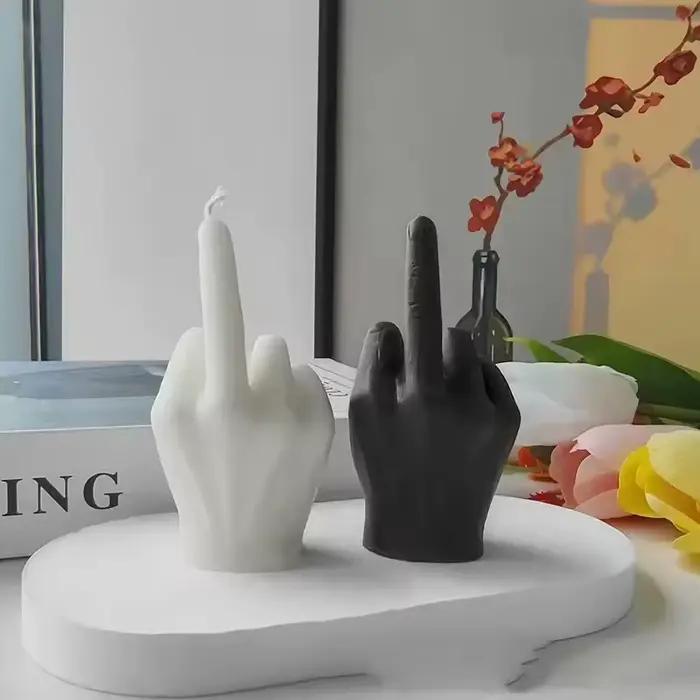 Nouvelles bougies créatives en forme de doigt du milieu