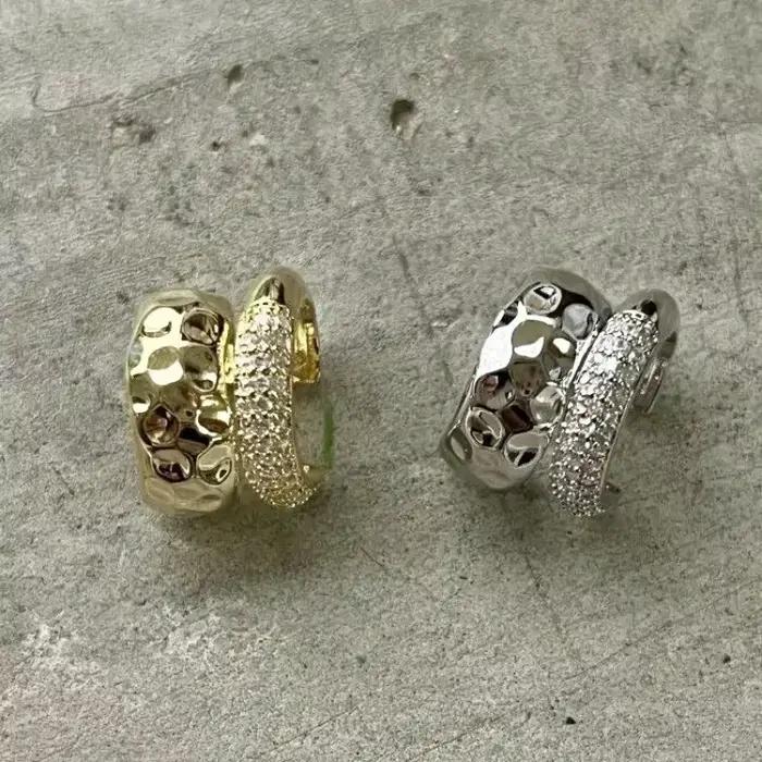 Punk Zunderes-Manchette d'oreille double couche pour femme, pas de piercing, boucles d'oreilles en métal, clip d'oreille géométrique unique, accessoires de bijoux, cadeau