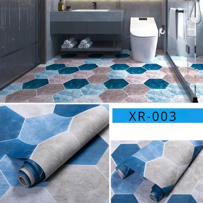 Autocollants de sol antidérapants pour salle de bains et cuisine, autocollants de sol auto-adhésifs imperméables et résistants à l'usure, papier de Contact pour papier peint