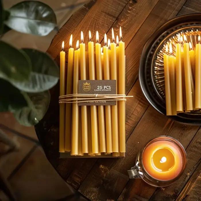 Bougie Hanukkah en cire d'abeille naturelle