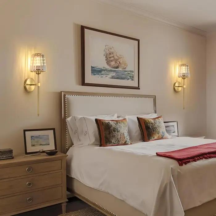Applique murale Led en cristal au design nordique moderne, luminaire décoratif d'intérieur, idéal pour une chambre à coucher, un salon, une salle à manger ou une table de chevet