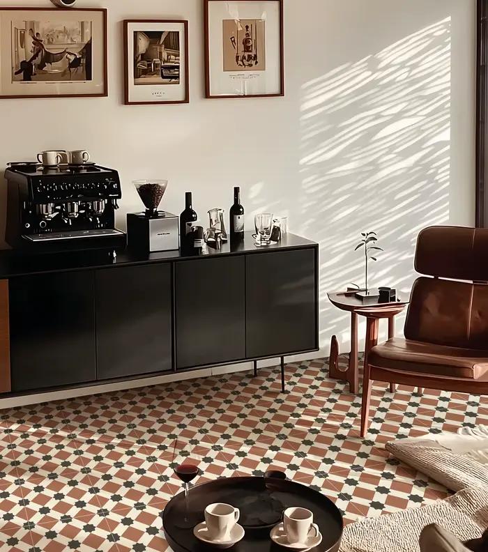 Peler et Coller le Sol et le Mur Carrelage Imperméable pour HO, Vinyle Auto-Adhésif, Dosseret, 6 Pièces