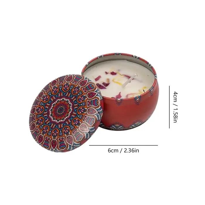 Bougie d'aromathérapie à fleurs séchées