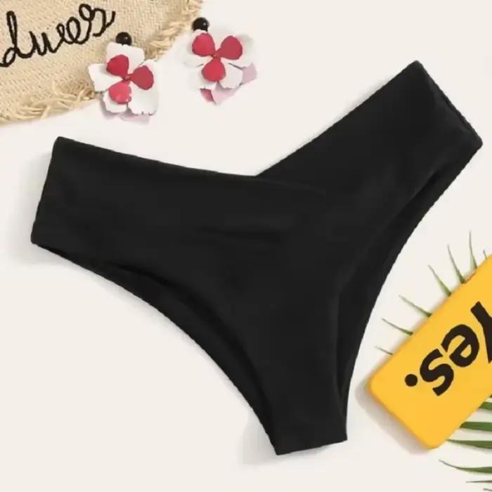 Sexy brésilien string bas de Bikini femmes maillots de bain slips coupe classique short de bain dames maillot de bain V effronté taille haute Bikini