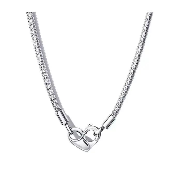 Cadeaux romantiques pour la Saint-Valentin, collier luxueux en argent pur 925% multi-styles en forme de cœur, zircon glamour, bijoux pour femmes