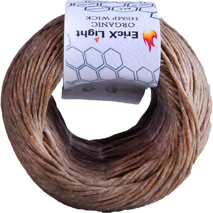 Mèche de chanvre 100% biologique, 200 pieds, recouverte de cire d'abeille naturelle, taille Standard (1.0mm)