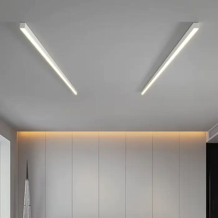 Bande LED moderne plafonniers pour salon cuisine salle à manger bureau éclairage minimaliste couloir porche intérieur maison lumière