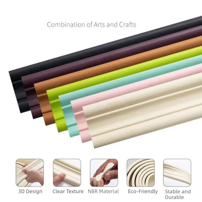 Moulure murale moderne 5M, bande décorative de protection des bords en NBR, étanche, auto-adhésive, pour plinthe de salle de bain