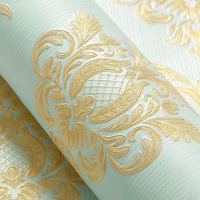 Papier peint de style européen pour murs de chambre à coucher, damas 3D, non tissé, salle à manger, salon, canapé, fond TV, papiers peints, décoration d'intérieur