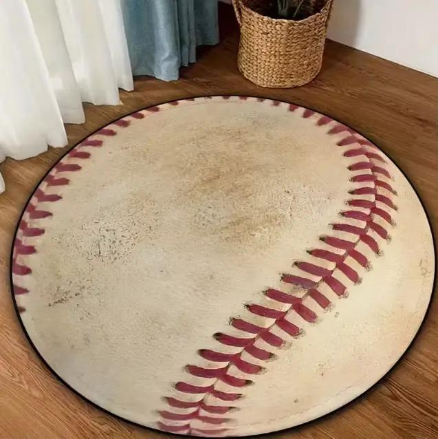 Un tapis rond doté d'un basket-ball de style graffiti et de décoration des bureaux, des salons, des chambres à coucher, des couloirs pour un cadeau amusant
