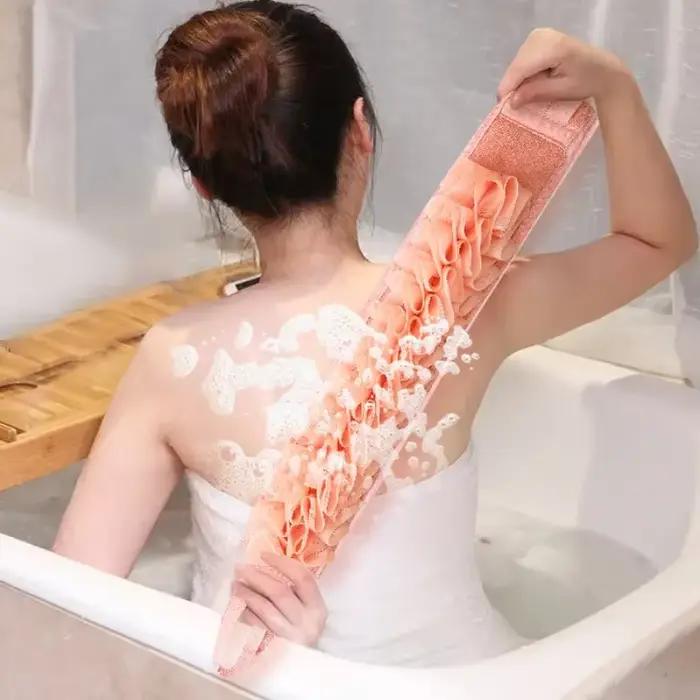 2 en 1 douche exfoliante dos épurateur ceinture de bain serviette boue profonde propre coréen corps gant de toilette japonais arrière gommage tirer sangle outil