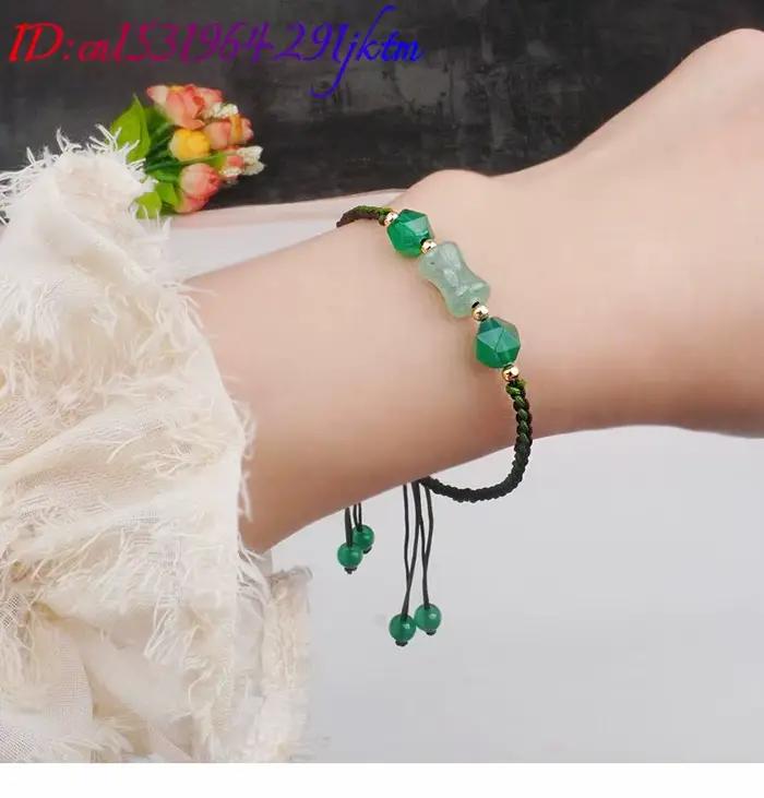 Bracelets en perles de jade naturel vert