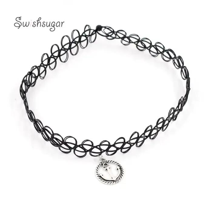Collier élastique clavicule tatouage tour de cou ancre charme cou chaîne fête d'anniversaire remise des diplômes anniversaire vacances de noël