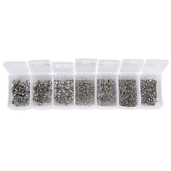 Kit de bijoux en acier inoxydable, fabrication de collier, couleur or, fermoirs à homard, anneaux de saut, boucles d'oreilles, crochets, chaîne d'extension pour Bracelet
