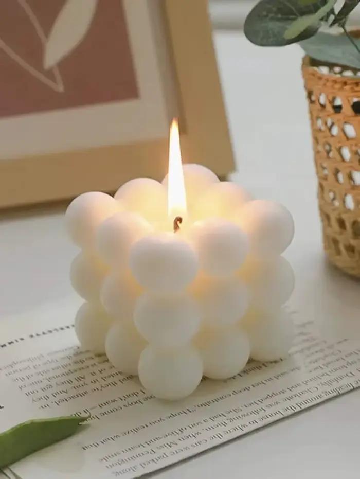 Bougie d'aromathérapie en cire de soja créative en forme de boule