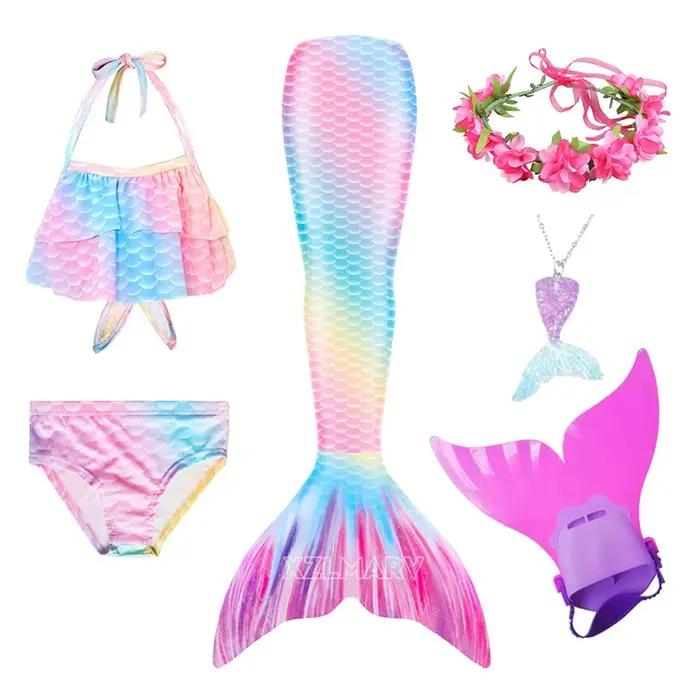 Fantaisie fille queue de sirène maillots de bain pour robe d'été filles nagable bain Cosplay plage sirène Costume Bikini maillot de bain