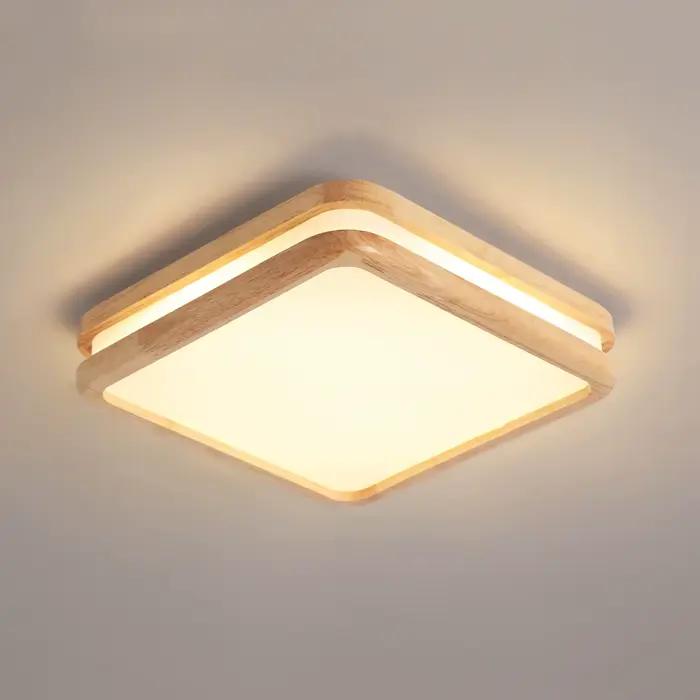 Plafonnier LED en Bois au Design Moderne, Luminaire Décoratif d'Nik, Idéal pour un Couloir, une Chambre à Coucher ou un délégations