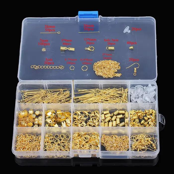 Ensembles d'accessoires de bijoux en acier inoxydable, boucles d'oreilles faites à la main bricolage, bracelet, collier, kits de bijoux exécutifs, 1 boîte