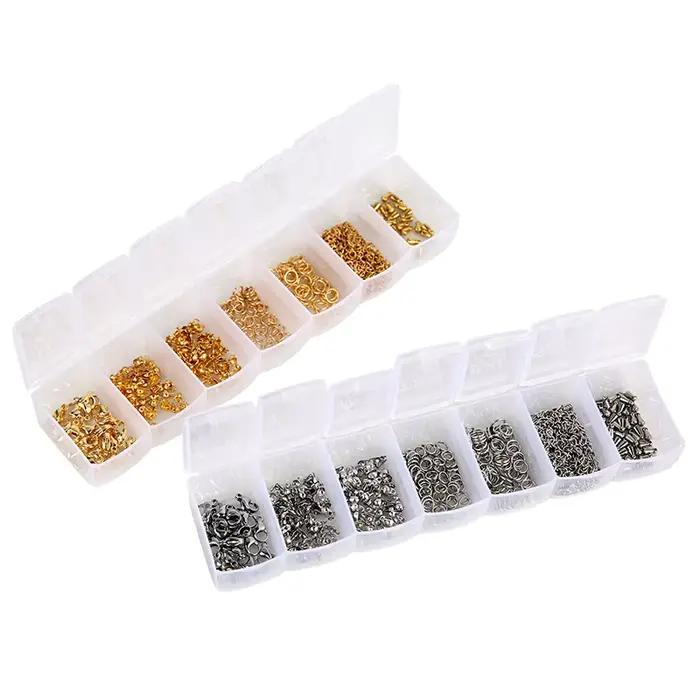 Kit de bijoux en acier inoxydable, fabrication de collier, couleur or, fermoirs à homard, anneaux de saut, boucles d'oreilles, crochets, chaîne d'extension pour Bracelet