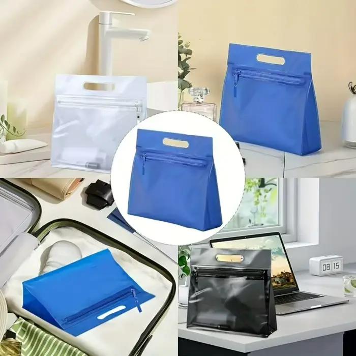 Sac étanche pour vêtements mouillés et secs, pochette transparente givrée en PVC pour maillot de bain, organiseur portable à fermeture éclair pour piscine, plage, salle de sport, voyage