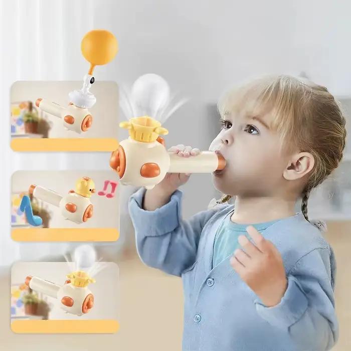 Jouet Montessori pour enfants avec sifflet, boule de soufflage flottante, boule de tuyau de soufflage trois en un, jouet éducatif de motricité Fine sensorielle