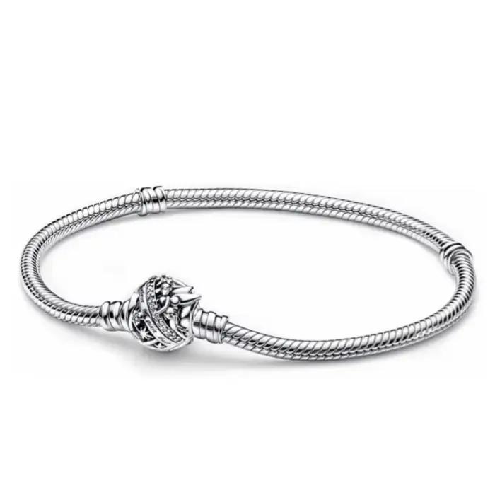 Disney Fashion Series – Bracelet à breloques créatif en argent pur 925%, citrouille, bonhomme de neige, le Roi Lion, pour femmes, bijoux fins originaux à faire soi-même