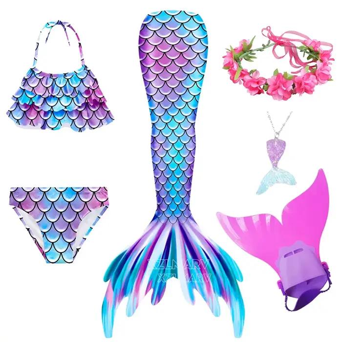 Fantaisie fille queue de sirène maillots de bain pour robe d'été filles nagable bain Cosplay plage sirène Costume Bikini maillot de bain