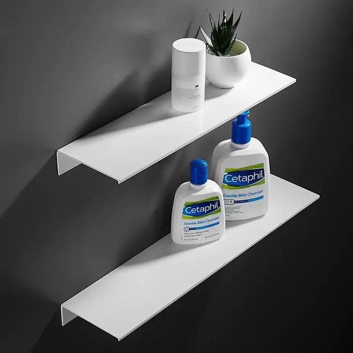 Étagère de rangement de salle de bain, or brossé, noir et blanc, 30-50cm, étagères de salle de bain modernes, étagère murale de cuisine, accessoires pour la maison