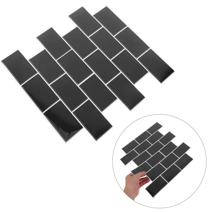 6 pièces de carreaux de crédence autocollants, imperméables et résistants à l'huile, style métro, pour cuisine et salle de bain