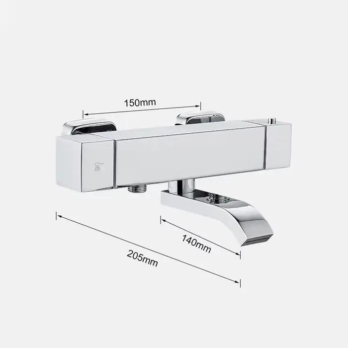 Robinet thermostatique mural pour baignoire et douche, mitigeur thermostatique à température constante pour eau chaude et froide