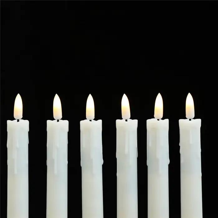 Paquet de 7 pouces de 3 bougies décoratives LED télécommandées, bougies de mariage électroniques sans flamme à piles avec minuterie